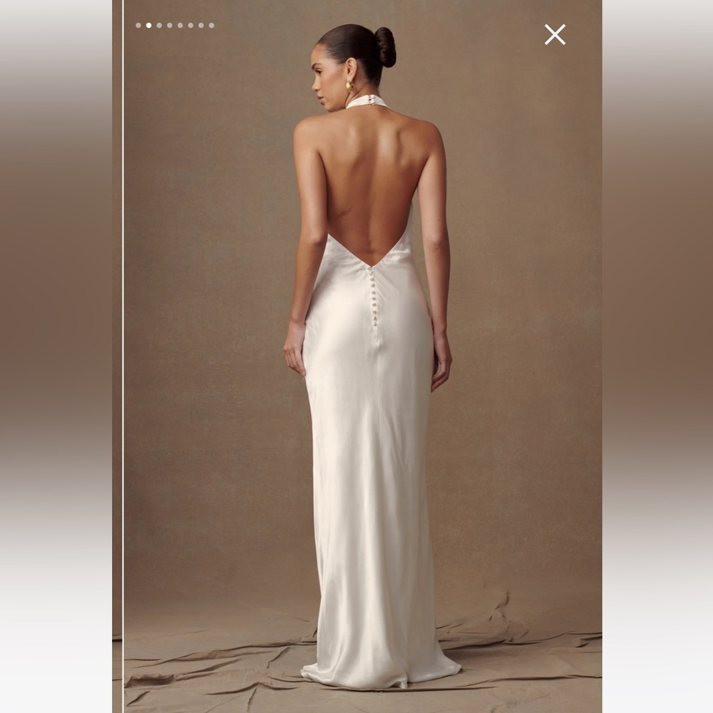 Meshki Esther Satin Cowl Maxi Dress - Ivory